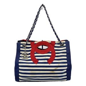 Chanel stripped chain handbag